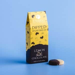 Dipped Lemon & Dark Chocolate Shortbread | Artisan Hand Baked Shortbread Biscuits