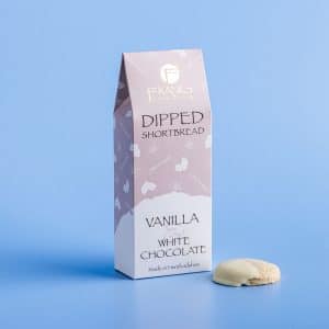 Dipped Vanilla & White Chocolate Shortbread | Artisan Handcrafted Shortbread Biscuits
